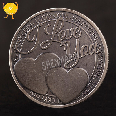 

I love you"Souvenirs album replica coinsLove tokens Love four-leaf coincharm gift crafts wedding decoration