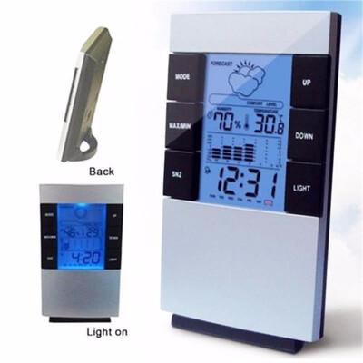 

5PCS Weather Forecast Alarm Clock Indoor Electronic Thermometer Home Digital Hygrometer With Time Backlight