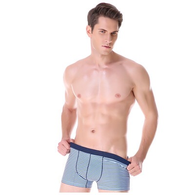 

Red beans men&39s underwear cotton ammonia stripes in the waist wide side U convex shorts flat angle cuff 4 gift box 180100