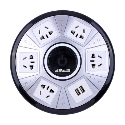 

Jishun (jishun) JSW-FD6U 1.8 m 6-bit USB smart flying saucer socket dual USB UFO plug-in board overload protection row row silver black