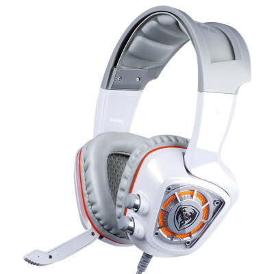 

SOMIC G910 gaming gaming headset CF LOL dual game mode intelligent adjustable vibration belt breathing LED light effect white orange