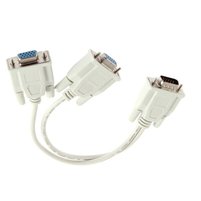 

VGA cable one point two divider SVGA LCD LED Monitor Adapter Extension Converter Video cable Splitter computer video distributor