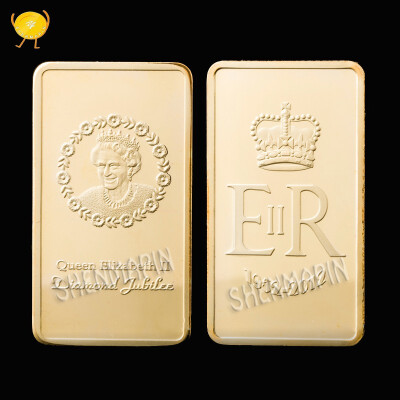 

British Queen Elizabeth II Gold bars Antique England Collection Metal Commemorative Coin High Quality Exquisite Souvenir