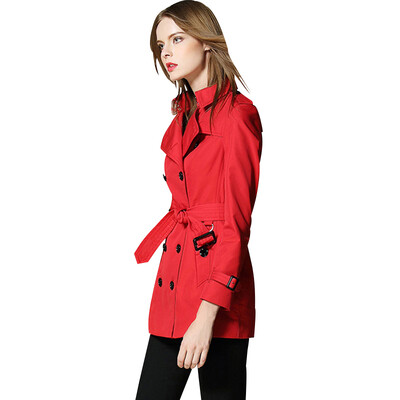 

High Quality 2018 Spring Autumn Brand Design Women Trench Coat Double Breasted Casual Solid Elegant Female Overcoat Large Size