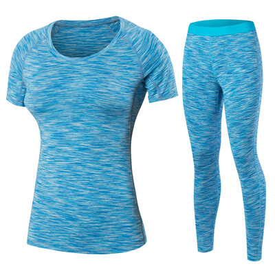 

Yoga Set Workout Gym Clothes Running Pants Compression T-shirt yoga Sport Suits