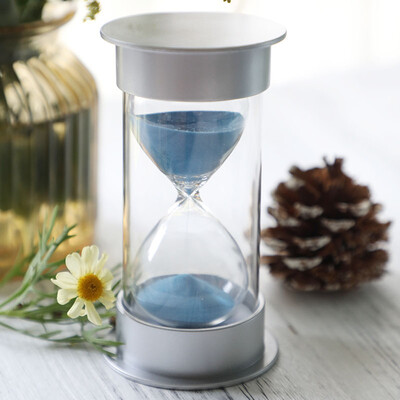 

Inkfish silver cover hourglass blue sand 10 minutes 1978 time timer decoration study desk desk shelf decoration send friends children creative birthday learning gift walking time