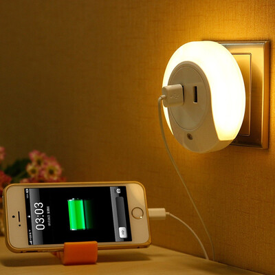 

LED Night Light Sensor 2 USB Charging Socket Mobile Phone Charger 3 Modes AUTO USB Charging Material ABSPC
