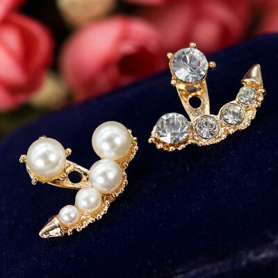 

MyMei Fashion Women Pearl Crystal Rhinestone Ear Ear Stud Earrings Jewelry Gift New