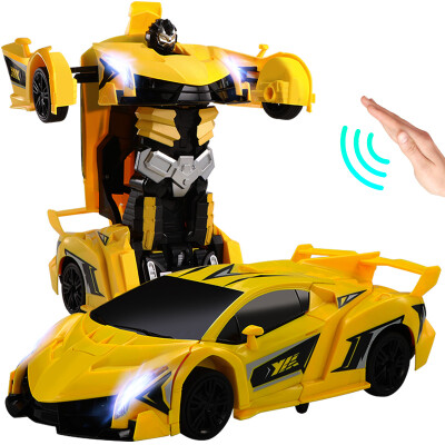 

JJRC large 34CM remote control car Lamborghini yellow deformation car wireless charging racing toy car boy child remote control car