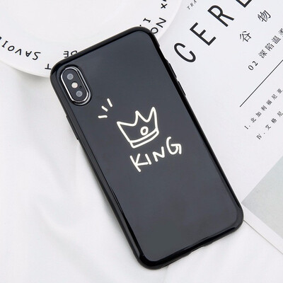 

iPhone 6 6s Plus Letter KING Back Cover Love Heart Soft TPU Cases For iPhone X 8 7 6S Plus