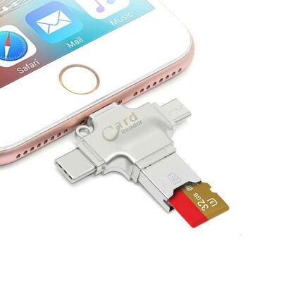 

4in 1 SDMicro SD Card Reader for iPhone iPad Android Phone ComputerPicture&Video Viewer for Camera Memory Card Adapter