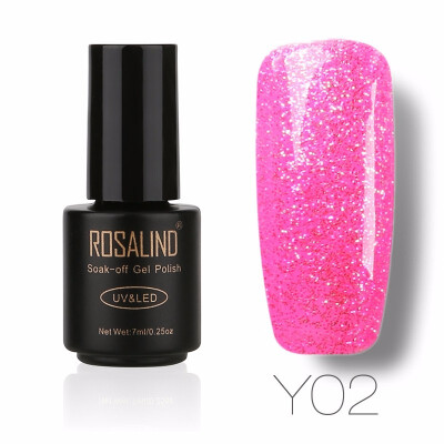 

ROSALIND Gel 1S 7ml Silver Diamond Nail Gel Polish Glitter Color UV LED Manicure Gel Varnish Top Base Coat Needed Nail Art