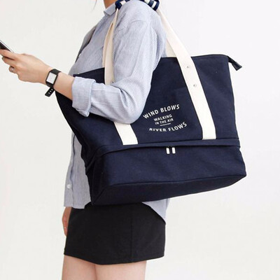 

Large Capacity Single Bag Canvas Travel Storage Pouch canvas material Large capacity design handbag single shoulder bag