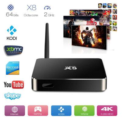 

Xsbox RK3368 - Android 5.1 леденец Smart TV Box, Окта Основные & 64бит RK3368 Cortex-A53 - Коди Айзенгард 15,1 1 г / 8G Металл TV Box