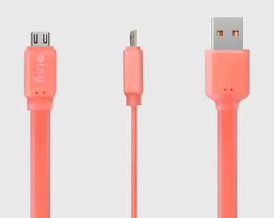 

Кабель Ainy FA-034D с двусторонним USB-коннектором Micro USB коралловый