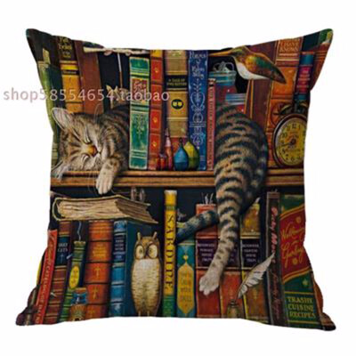 

Cntomlv New Cartoon Cat Cushion Covers Pillow Cover Printed Cat For Home Kids Room Decoration