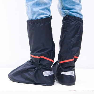 

Wolf walker high tube flat rain shoes set men&women thickened waterproof shoes waterproof shoes cover rain boots non-slip boots riding shoes LXZ-9004 black XL code
