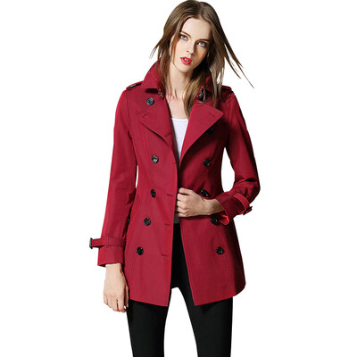 

High Quality 2018 Spring Autumn Brand Design Women Trench Coat Double Breasted Casual Solid Elegant Female Overcoat Large Size