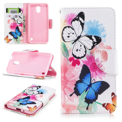 

BEFOSPEY Painting PU LeatherSoft TPU Card Slot Stand Wallet Case For Nokia 250"2017