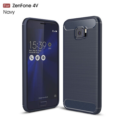 

Goowiiz Phone Case For ASUS ZenFone 4V V520KL Fashion Slim Carbon Fiber TPU Soft Silicone Prevent falling