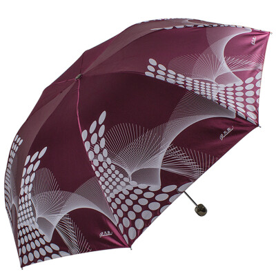 

Paradise umbrella UPF50 satin black silk silk screen abstract pattern three fold sunny umbrella sun umbrella sauce 30051ELCJ