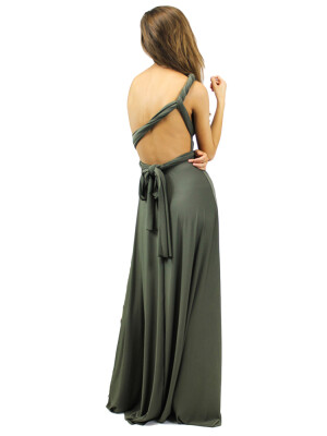 

V Neck Sexy Hollow Back Maxi Party Dress