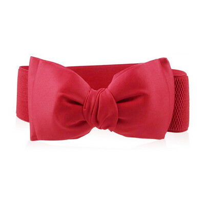 

MyMei Fashion Women Girls Bowknot Elastic Bow Wide Stretch Buckle Waistband Waist Belt