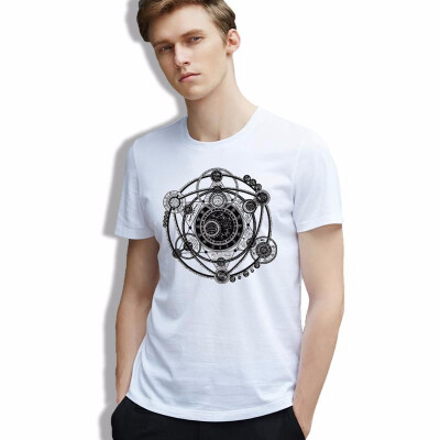 

T Shirt Male Vintage Printed Geek Graphic Cotton White T-shirt Casual Cozy Tee Homme