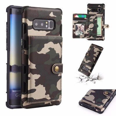 

SHS Phone Case For Samsung Galaxy S8S8 PlusNote 8 Fashion Card slot Camouflage Multifunction Purse Protection