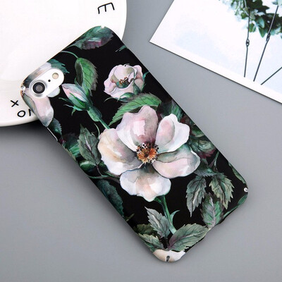 

Cartoon Green Leaf Painted Pattern Phone Back Cover Ultrathin Hard PC Cover Capa For iPhone 5 5s SE