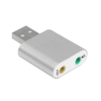 

Aluminum USB Sound Card External Stereo 71 Channel 3D Adapter 35mm Aux Out Plug And Play for Windows Mac Silver
