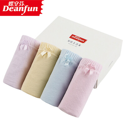 

Бабочка Deanfun Г-жа Трусики Большой двор Чистый хлопок Талия Женские трусы Смешанный цвет 4 Pack M