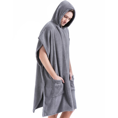 

Sanli long-staple cotton hooded bath towel type A soft absorbent wearable cloak cloak 670 g cotton beach towel bathrobe head yukata female models L white