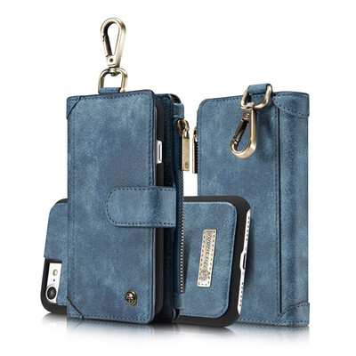 

Iphone 78X Luxury Leather Commerce Multi-function Detachable Waist hanging type Wallet Phone case