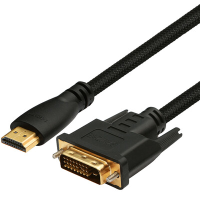 

Shanze (SAMZHE) SM-9622 Кабель HDMI-DVI Кабель DVI-HDMI Высококачественный двухсторонний соединительный кабель, подключенный к компьютеру, линия преобразования видеоизображения 2 метра