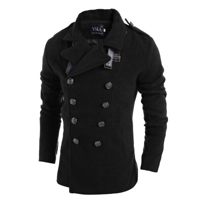 

Zogaa New Mens Wool Coat Fashion Double-breasted