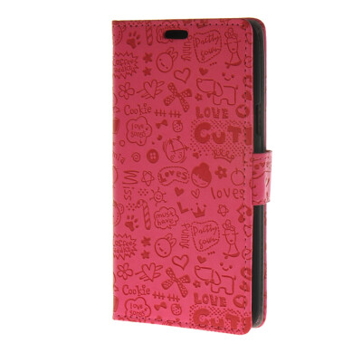 

MOONCASE Magic Girl lovely Flip Pouch Card Holster PU Leather Wallet Case Cover for Samsung Galaxy J7 Hot pink