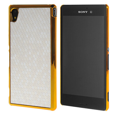 

MOONCASE Flash Flake Skin золото Chrome Hard Back чехол для Cover Sony Xperia M4 белый
