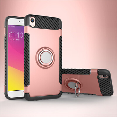 

OPPO R9R9S Armor Car Magnetic Suction Ring Bracket Silicon TPU Hard PC Phone Case