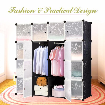 

IKAYAA Large Clothes Closet Wardrobe Cabinet DIY Cloth Storage Organizer