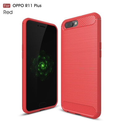 

Goowiiz Phone Case For Oppo R11R11 Plus Fashion Slim Carbon Fiber TPU Soft Silicone Prevent falling