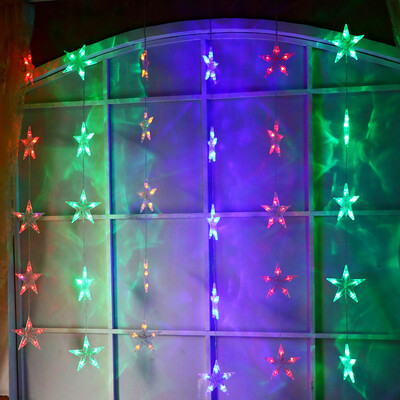 

JULELYS 15M x 15M LED Star Curtain Lights Christmas Garland Window LED Fairy Lights Decoration For Wedding Holiday Bedroom