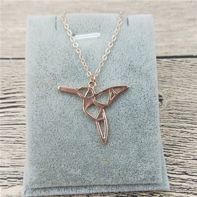 

New Origami Hummingbird Necklace Bird Jewelry Animal Necklace Geometric Necklace Wild Animal Jewelry Zoo Jewelry