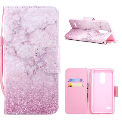 

MOONCASE Motorola Moto G6 Plus Painted Leather Case with Small Hand Strap - Powder White Marble