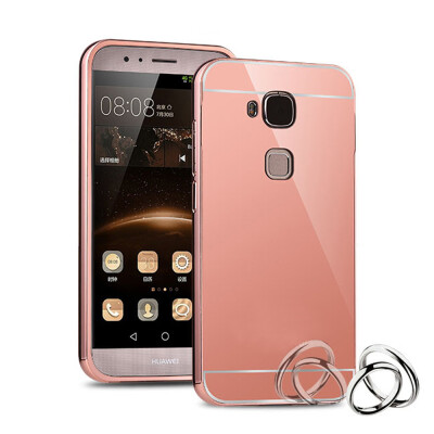 

MOONCASE Plating Metal Frame Edge Mirror Back Protective Shell 2 in 1 Thin Case Cover for Huawei Maimang 4