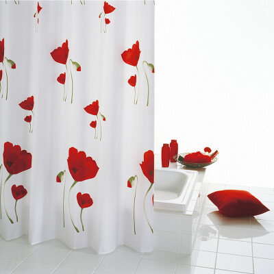 

Germany Ryder RIDDER Poppy Polyester Shower Curtain Wide 18M High 2M 47800 Red