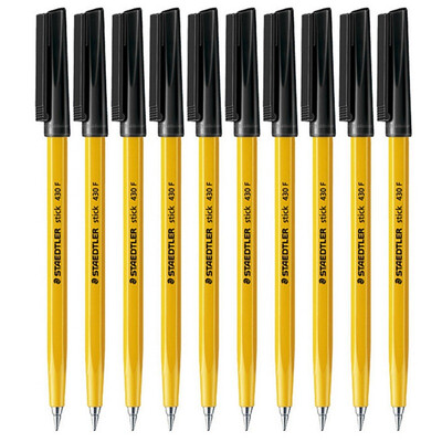 

STAEDTLER Stick 430F-9 F-Tip Ballpoint Pen Black 10 Pens