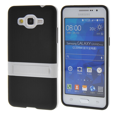 

MOONCASE Желе Цвет силиконовый гель ТПУ Тонкий с подставкой обложка чехол для Samsung Galaxy Grand Prime G5308 Черный