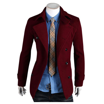 

Zogaa New Mens Wool Coat Autumn And Winter Double-breasted Casual