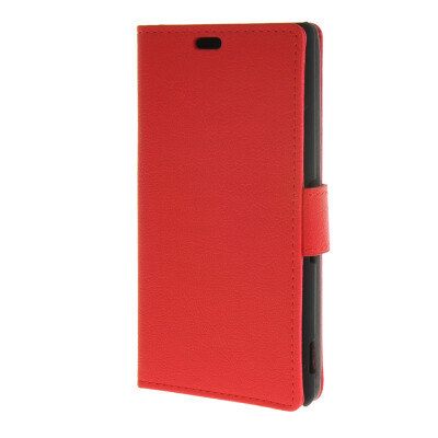 

MOONCASE Simple Leather Flip Wallet Case Card Slot Stand Back Cover for Sony Xperia M4 AQUA Red